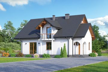  Projekt domu Osina duża (KRP1275) - projekt domu parterowego z poddaszem - Zdjęcie 1