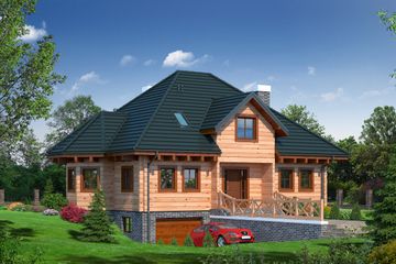  Projekt domu Zagórze 9 (KRP1276) - projekt domu parterowego z poddaszem - Zdjęcie 1