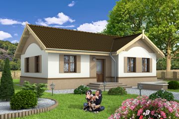  Projekt domu Weronika bez garażu [B] (WRF1383) - projekt domu parterowego - Zdjęcie 1