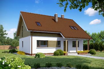  Projekt domu TK55 (WAK1044) - projekt domu parterowego z poddaszem - Zdjęcie 1