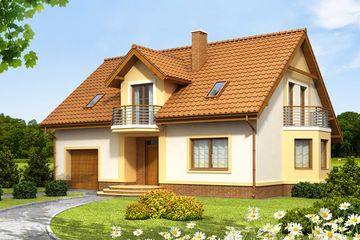  Projekt domu Marcepan 2 (WOF1005) - projekt domu parterowego z poddaszem - Zdjęcie 1