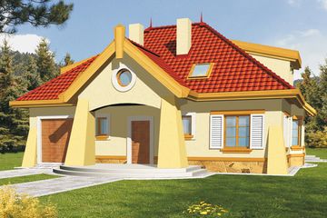  Projekt domu Telimena wersja B z podwójnym garażem (WRD1441) - projekt domu parterowego z poddaszem - Zdjęcie 1