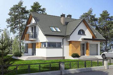  Projekt domu Plastuś II (BSB1075) - projekt domu parterowego z poddaszem - Zdjęcie 1