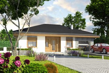  Projekt domu Dzierzba z garażem 1-st. [A] (WRF1492) - projekt domu parterowego - Zdjęcie 1