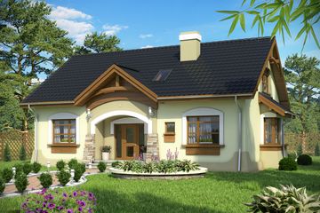  Projekt domu Amelia V bez garażu [B] (WRF1493) - projekt domu parterowego z poddaszem - Zdjęcie 1
