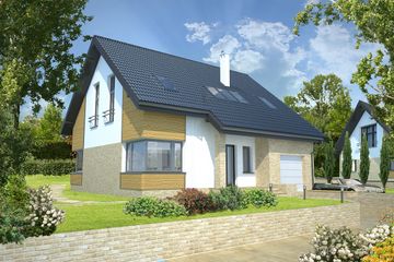  Projekt domu Lucerna DCP237 (WOB1104) - projekt domu parterowego z poddaszem - Zdjęcie 1
