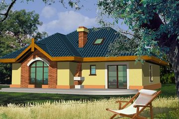  Projekt domu Wierzba A schody proste (WRD1449) - projekt domu parterowego - Zdjęcie 1