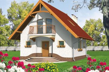  Projekt domu Ziutka (WRC2406) - projekt domu parterowego z poddaszem - Zdjęcie 1