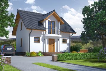  Projekt domu Gródek 5 (KRP1462) - projekt domu parterowego z poddaszem - Zdjęcie 1
