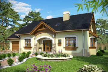  Projekt domu Amelia V z garażem 1-st. [A] (WRF1501) - projekt domu parterowego z poddaszem - Zdjęcie 1