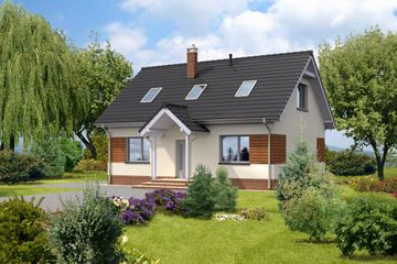  Projekt domu Pula LMP228 (WRB1373) - projekt domu parterowego z poddaszem - Zdjęcie 1