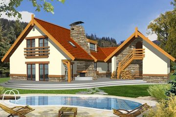  Projekt domu Zacisze B 2 garaże (WRD1461) - projekt domu parterowego z poddaszem - Zdjęcie 1