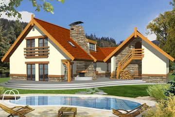  Projekt domu Zacisze 2B 2 garaże (WRD1463) - projekt domu parterowego z poddaszem - Zdjęcie 1