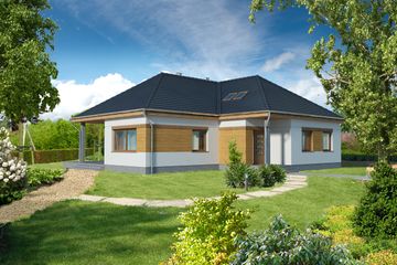  Projekt domu Ancona DCP283 (WOB1501) - projekt domu parterowego z poddaszem - Zdjęcie 1