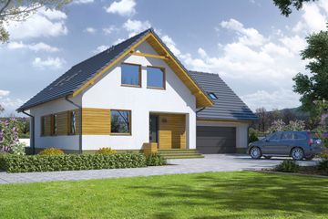  Projekt domu Gładyszów 7 (KRP1469) - projekt domu parterowego z poddaszem - Zdjęcie 1