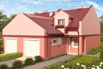  Projekt domu w Nowym Jorku 1 BL (KRN1042) - projekt domu parterowego z poddaszem - Zdjęcie 1