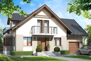  Projekt domu w Teksasie (KRN1044) - projekt domu parterowego z poddaszem - Zdjęcie 1