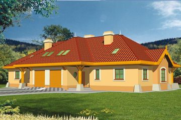  Projekt domu Cynamon wersja B bez wykusza z daszkami (WRD1320) - projekt domu parterowego z poddaszem - Zdjęcie 1