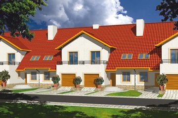  Projekt domu Ania segment skrajny szeregówka (WRD1468) - projekt domu parterowego z poddaszem - Zdjęcie 1