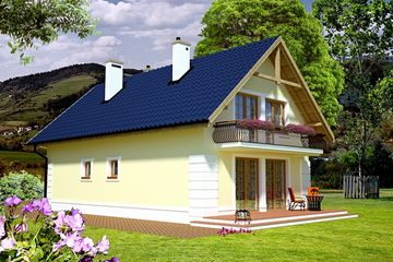  Projekt domu Przytulna Oaza 76 (KRN1023) - projekt domu parterowego z poddaszem - Zdjęcie 1