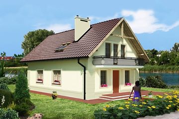  Projekt domu Agora Zielona 77 (KRN1024) - projekt domu parterowego z poddaszem - Zdjęcie 1