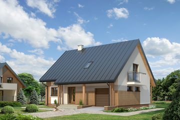  Projekt domu Jabłoń (BSA1584) - projekt domu parterowego z poddaszem - Zdjęcie 1