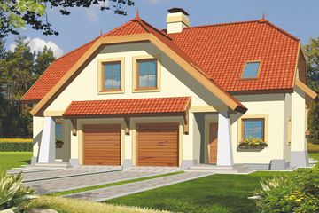  Projekt domu Sławek jednorodzinny dwulokalowy (WRD1482) - projekt domu parterowego z poddaszem - Zdjęcie 1