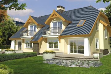  Projekt domu Sławek 2A 2-lokalowy (WRD1484) - projekt domu parterowego z poddaszem - Zdjęcie 1