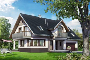 Projekt domu Heliotrop (1404) (KRD2561) - projekt domu parterowego z poddaszem - Zdjęcie 1