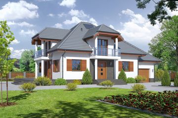  Projekt domu Borków nowy g1 (KRP1556) - projekt domu parterowego z poddaszem - Zdjęcie 1