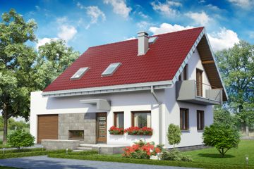 Projekt domu Zeta Karbo (1373) (KRD2527) - projekt domu parterowego z poddaszem - Zdjęcie 1