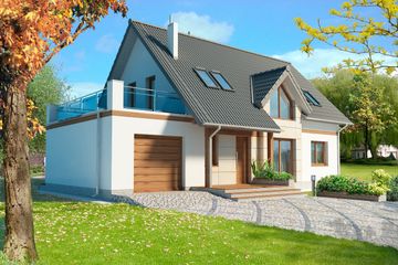  Projekt domu Tokio III DCP190b (WOB1069) - projekt domu parterowego z poddaszem - Zdjęcie 1