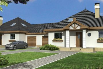  Projekt domu Magnolia B bliźniak M (WRD1548) - projekt domu parterowego - Zdjęcie 1