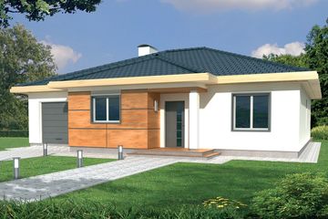  Projekt domu Milenka A garaż (WRD1620) - projekt domu parterowego - Zdjęcie 1