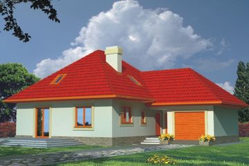  Projekt domu Irena wersja B z pojedynczym garażem (WRD1349) - projekt domu parterowego z poddaszem - Zdjęcie 1