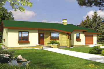  Projekt domu Irys 10-18 wersja A bez garażu poszerzony (WRD1350) - projekt domu parterowego - Zdjęcie 1