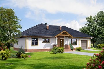  Projekt domu Arezzo II LMB81a (WRB1484) - projekt domu parterowego - Zdjęcie 1