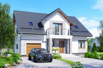  Projekt domu APS 234 (LUA1267) - projekt domu parterowego z poddaszem - Zdjęcie 1