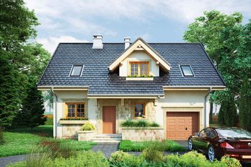  Projekt domu Zojka (1085) (KRD2027) - projekt domu parterowego z poddaszem - Zdjęcie 1