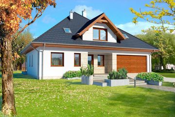  Projekt domu Ascot DCP201 (WOB1062) - projekt domu parterowego z poddaszem - Zdjęcie 1