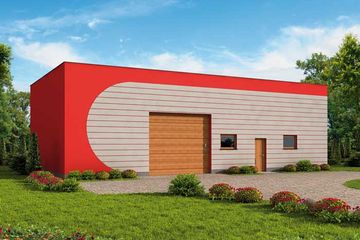  Projekt garażu G242 garaż z pomieszczeniem gospodarczym (SLN1320) - projekt garażu parterowego - Zdjęcie 1
