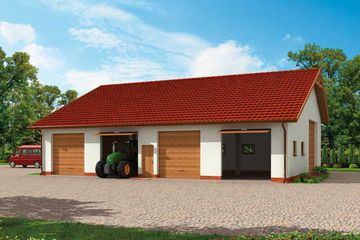  Projekt garażu G233 garaż trzystanowiskowy (SLN1322) - projekt garażu parterowego - Zdjęcie 1