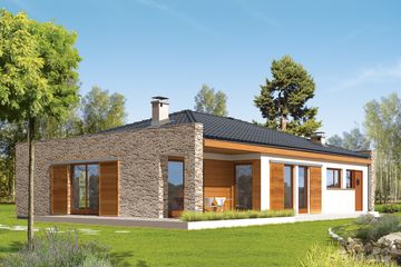  Projekt domu Marlon II G1 (z wejściem od południa) (WRC1863) - projekt domu parterowego - Zdjęcie 1