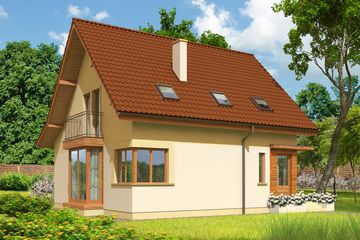  Projekt domu Mona (WRC1865) - projekt domu parterowego z poddaszem - Zdjęcie 1