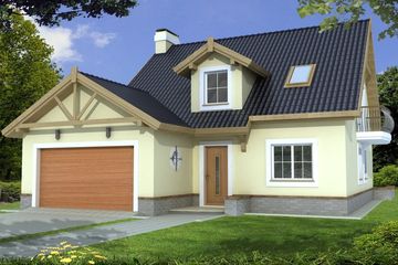  Projekt domu Inka B 2-garaże (WRD1613) - projekt domu parterowego z poddaszem - Zdjęcie 1