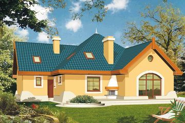  Projekt domu W Sam Raz bliźniak wersja B z pojedynczym gar. segm. (WRD1488) - projekt domu parterowego z poddaszem - Zdjęcie 1