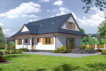  Projekt domu Wójcin (KRP1569) - projekt domu parterowego z poddaszem - Zdjęcie 1