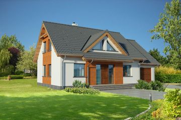  Projekt domu Wenecja II DCP42d (WOB1522) - projekt domu parterowego z poddaszem - Zdjęcie 1