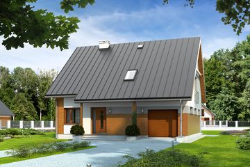  Projekt domu Jabłoń 2 (BSA1690) - projekt domu parterowego z poddaszem - Zdjęcie 1