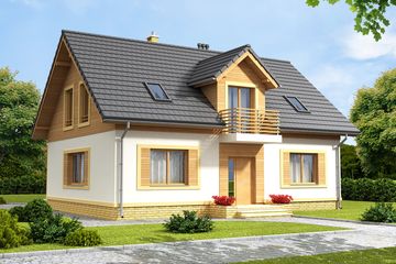  Projekt domu Kardamon 3 (WOF1042) - projekt domu parterowego z poddaszem - Zdjęcie 1